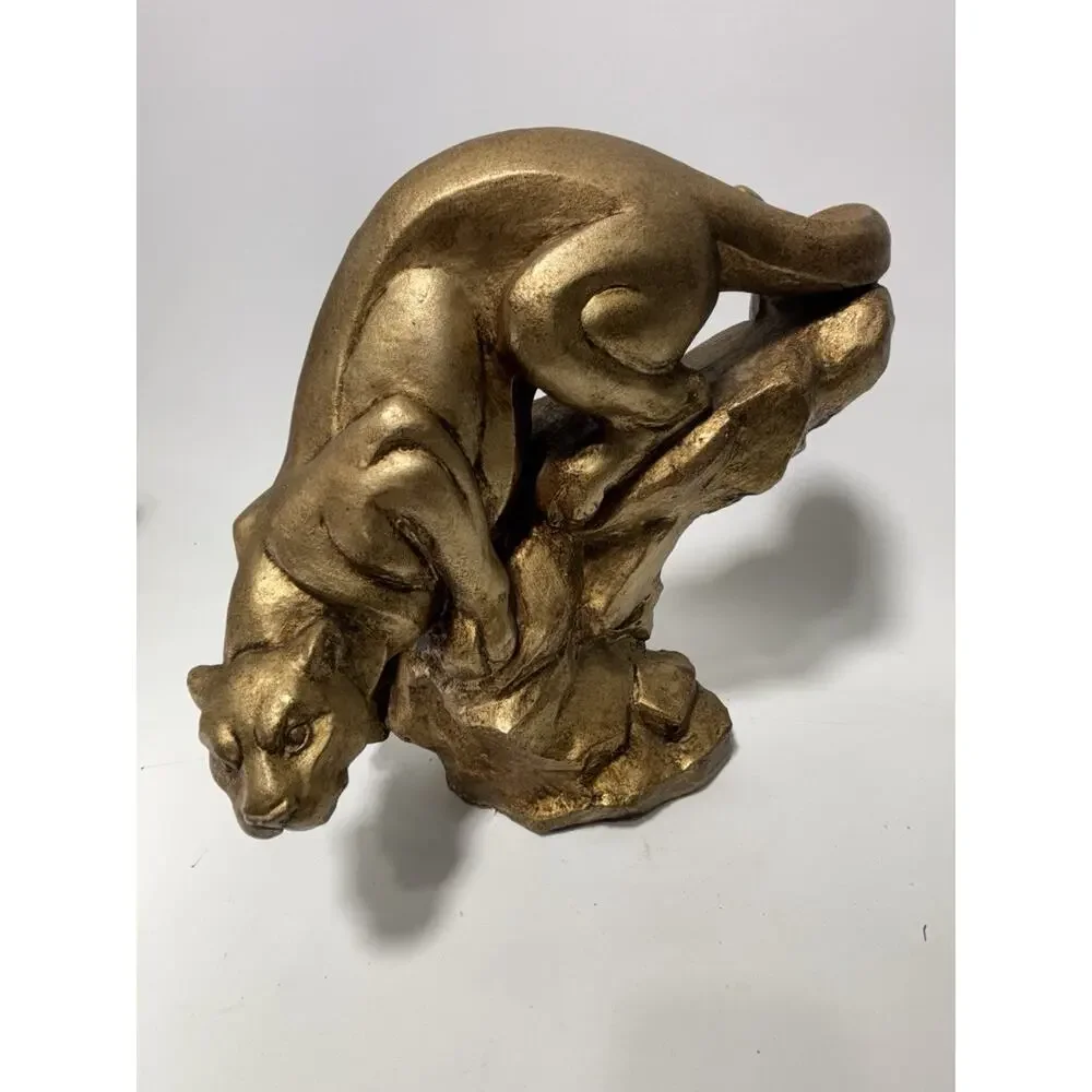 Trace Guthrie Signed 1990 Cougar Mountain Lion Sculpture Bronze Finish 18.5 Lbs